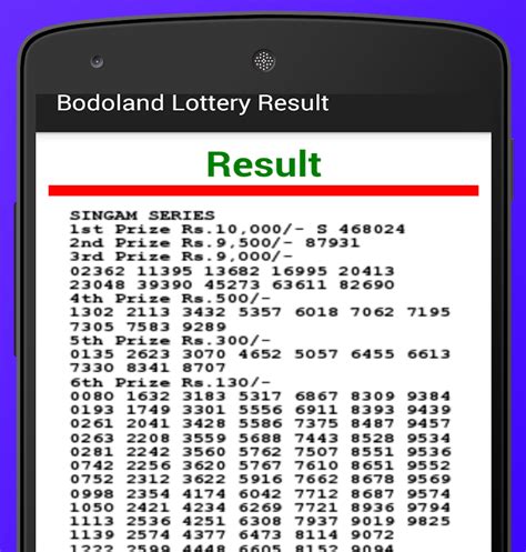 bodoland lottery result chart